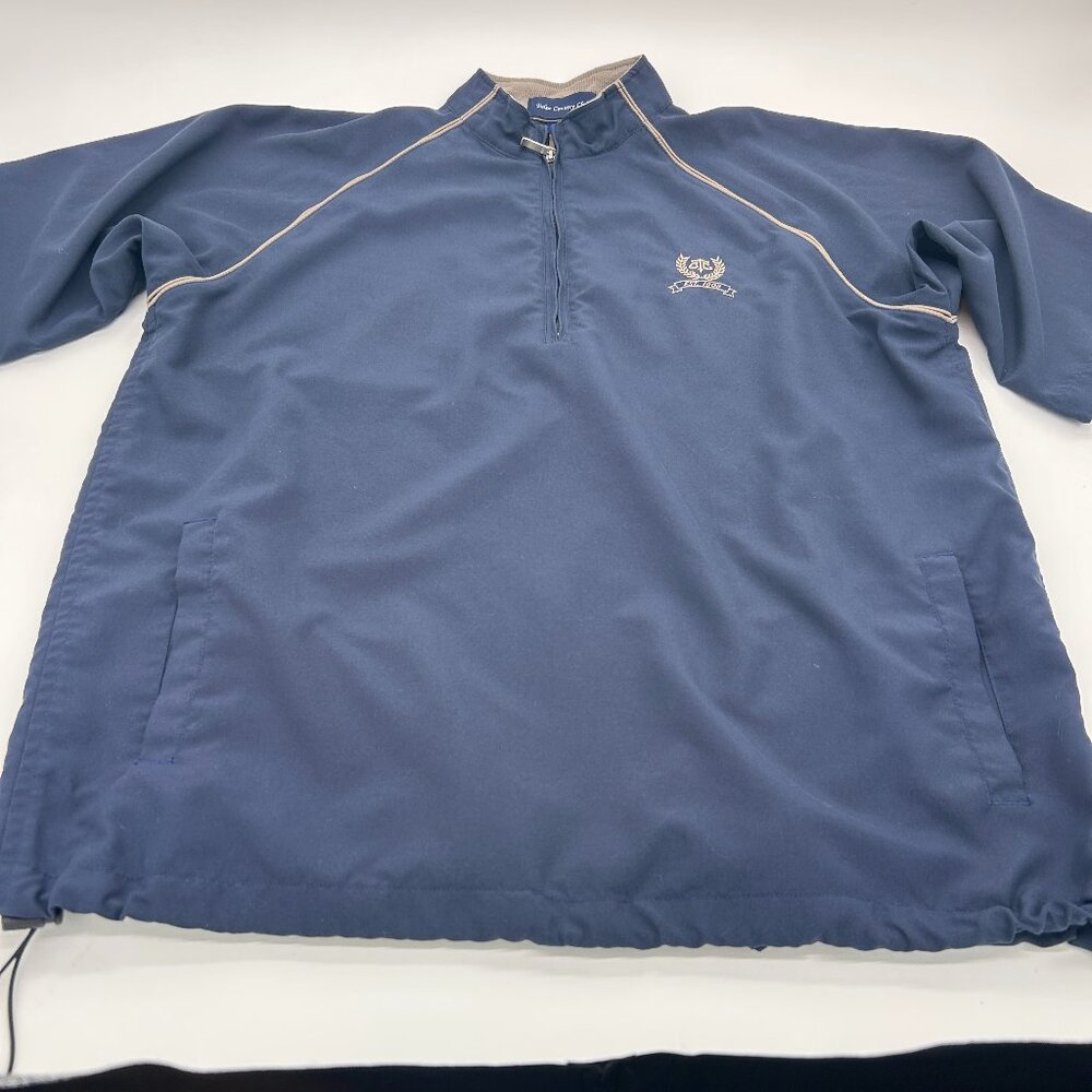 Vintage Tulsa Country Club Golf Jacket Vest‎ SZ M EUC Navy Blue Oklahoma